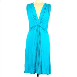 New York & Company gorgeous ruched blue midi dress, M